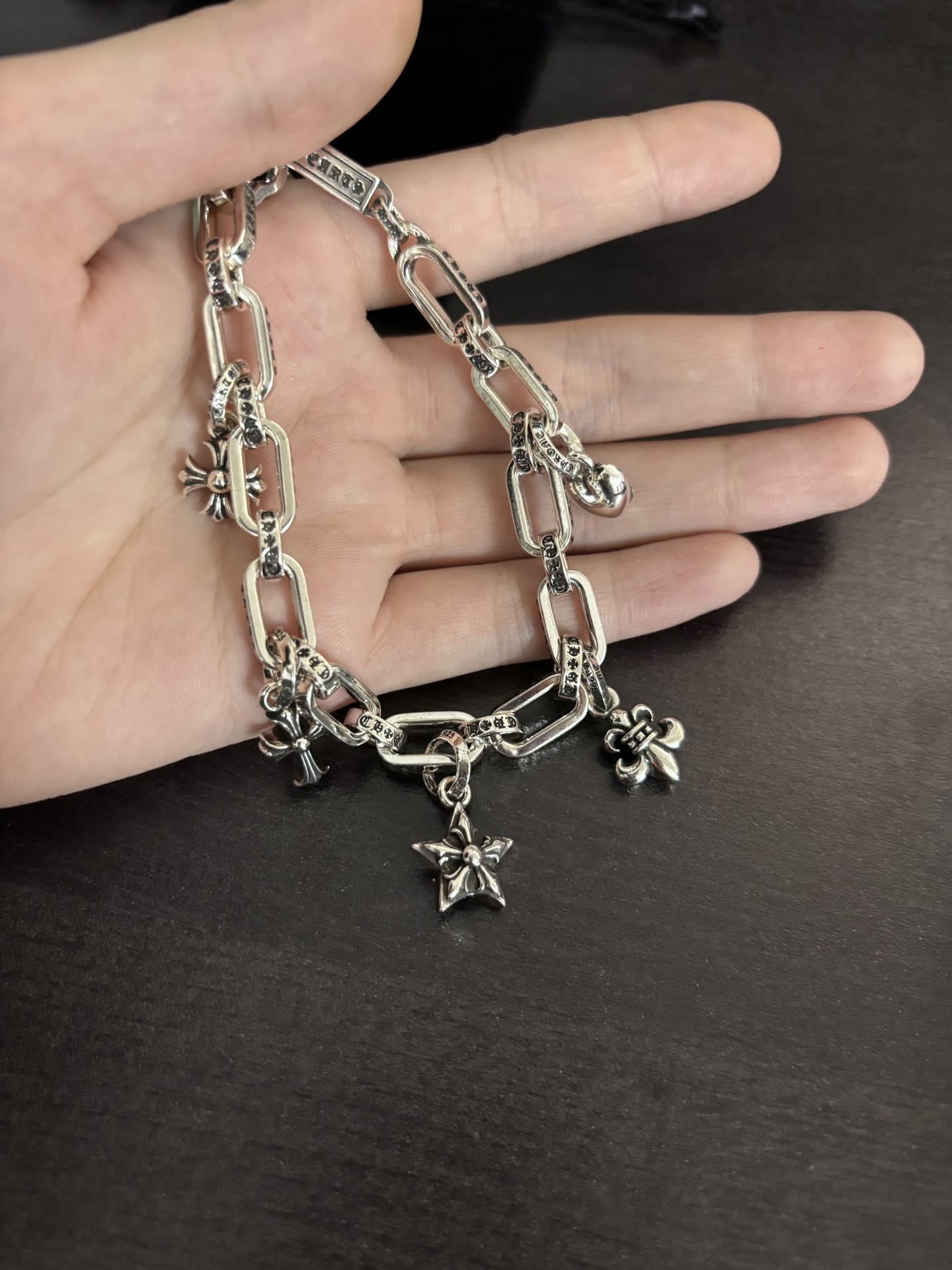 Chrome Hearts Silver Charm Bracelet